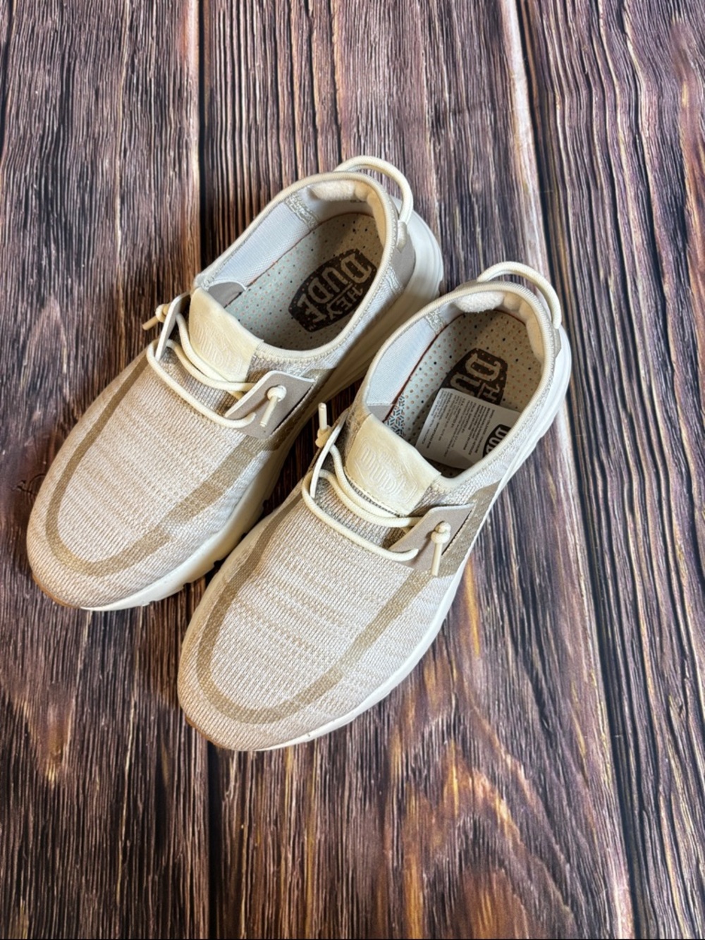 Hey Dude Men's Slip-On Sneakers in Beige (SH0002)